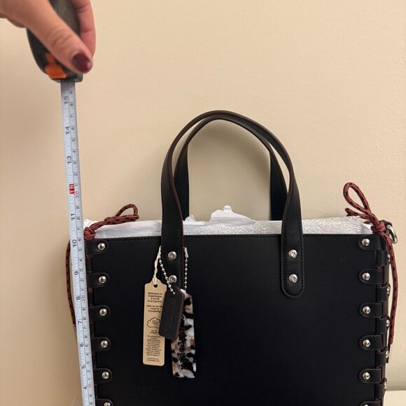 Coach Coachtopia Black Small Re-lacable Tote Bag Black Handbag Tote Leather NWT - Picture 9 of 15
